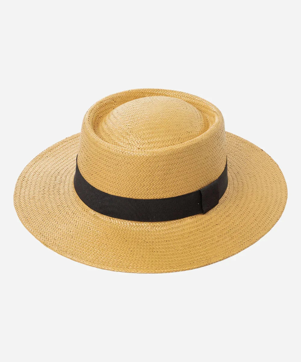 Riviera Natural Straw Boater Hat
