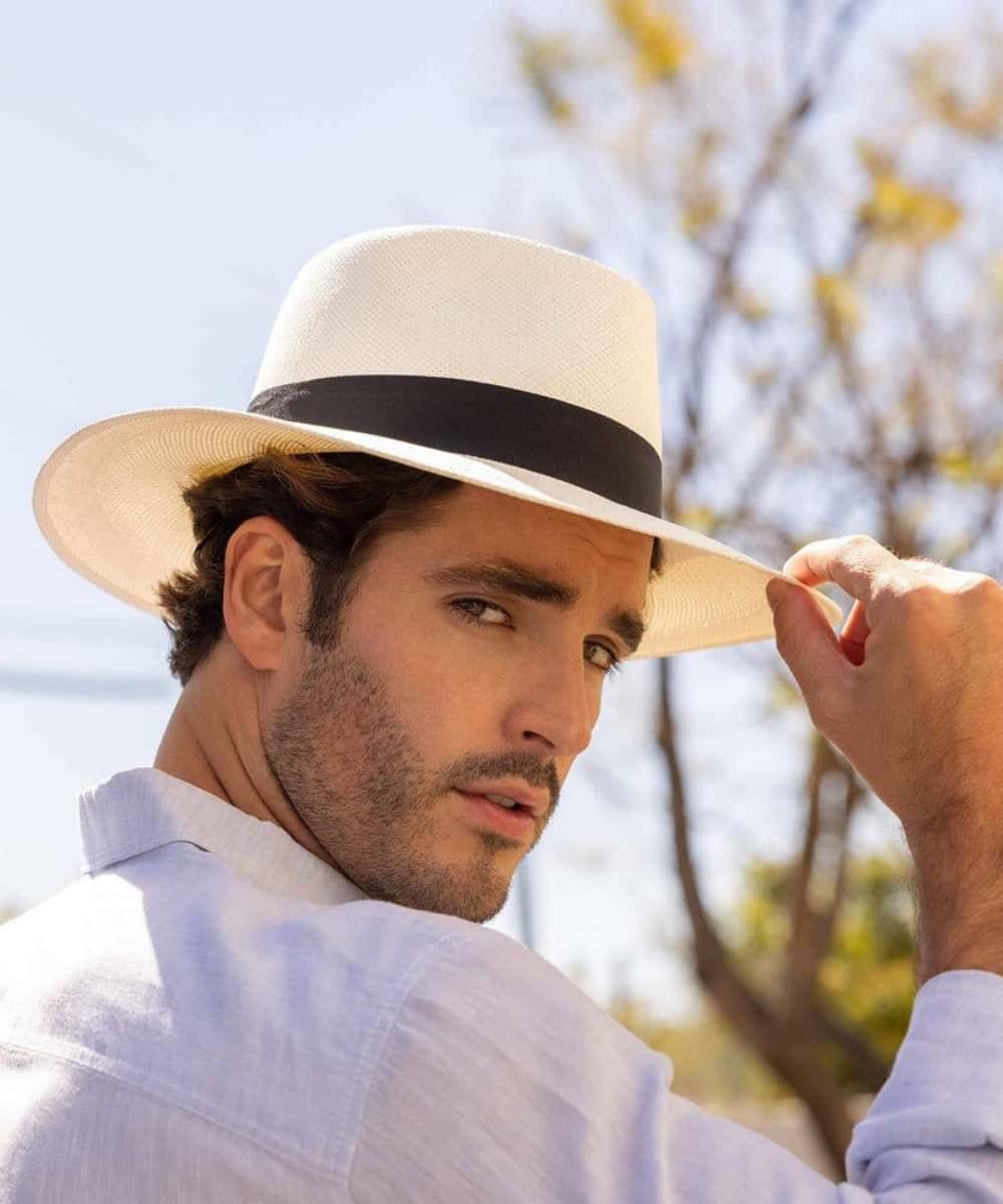 White Corleone Straw Fedora Panama Hat