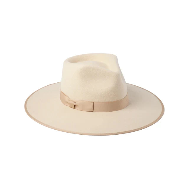 Ivory Wool Felt Structured Fedora Hat