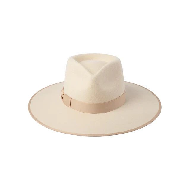 Ivory Wool Felt Structured Fedora Hat