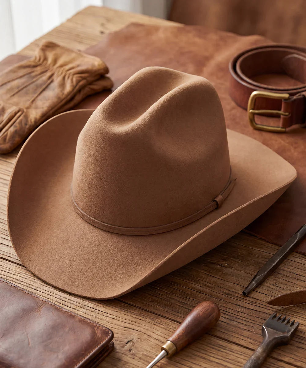 Brown Jimmy Stewart Wool Cowboy Hat