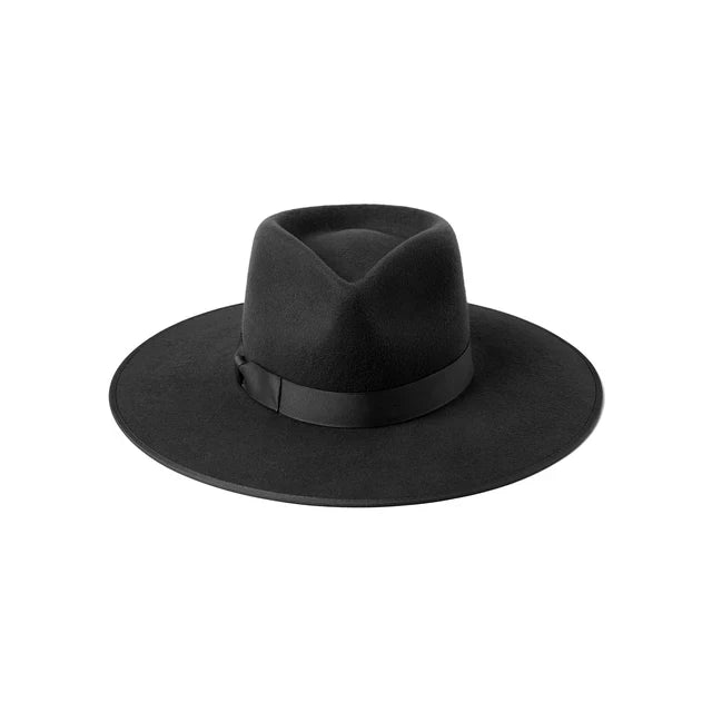 Noir Rancher Black Wool Fedora Hat