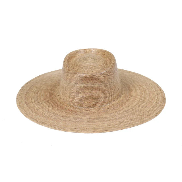 Natural Wide Brim Palm Leaf Boater Straw Hat