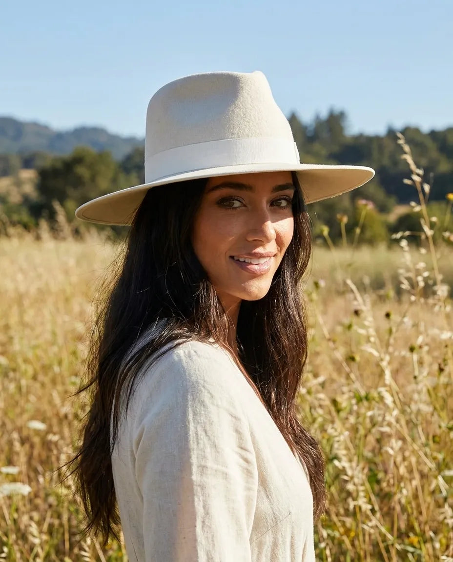 Legacy Wide Brim White Felt Fedora Cowboy Hat