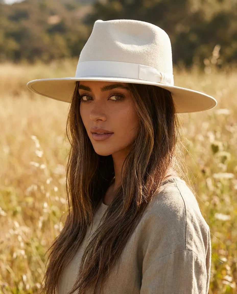 Legacy Wide Brim White Felt Fedora Cowboy Hat