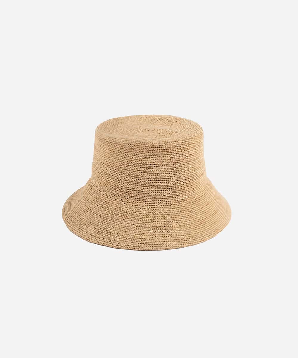 Solstice Women Packable Straw Brown Bucket