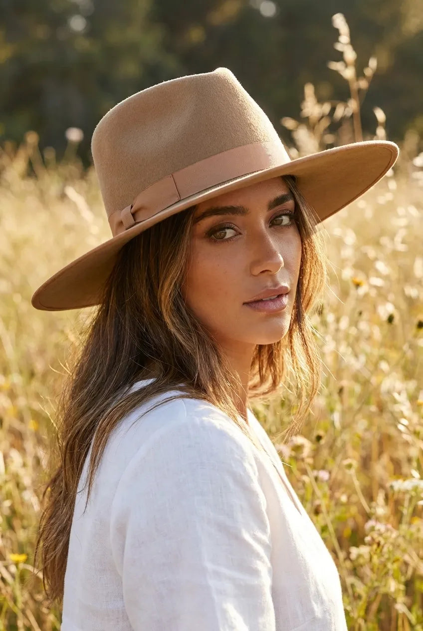 Teak Rancher Brown Wool Heritage Fedora Hat
