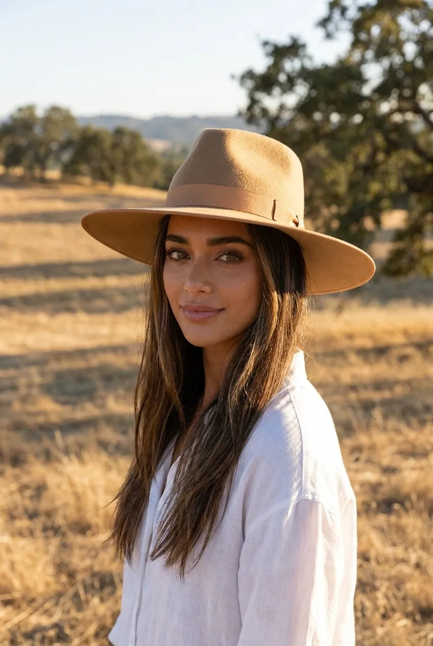 Teak Rancher Brown Wool Heritage Fedora Hat