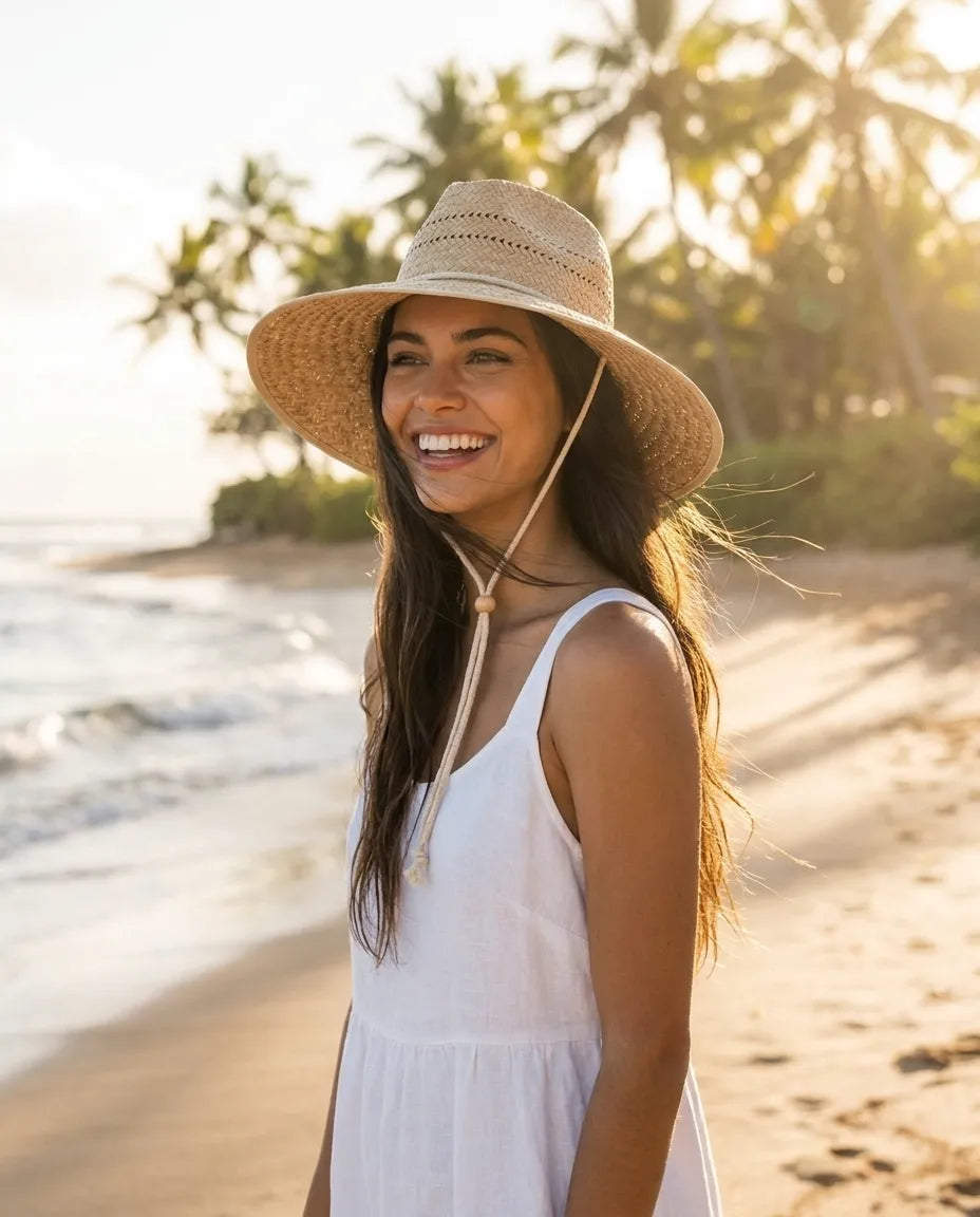 Summer Wide Brim Raffia Bucket Sun Hat
