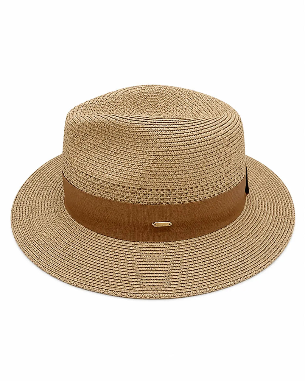 Brown Handwoven paper straw Panama Hat