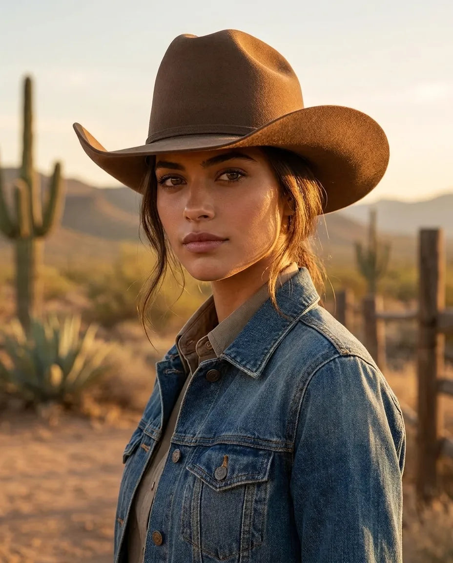 Brown Matriarch Cattleman Wool Cowboy Hat