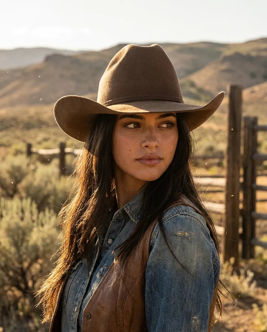 Brown Matriarch Cattleman Wool Cowboy Hat