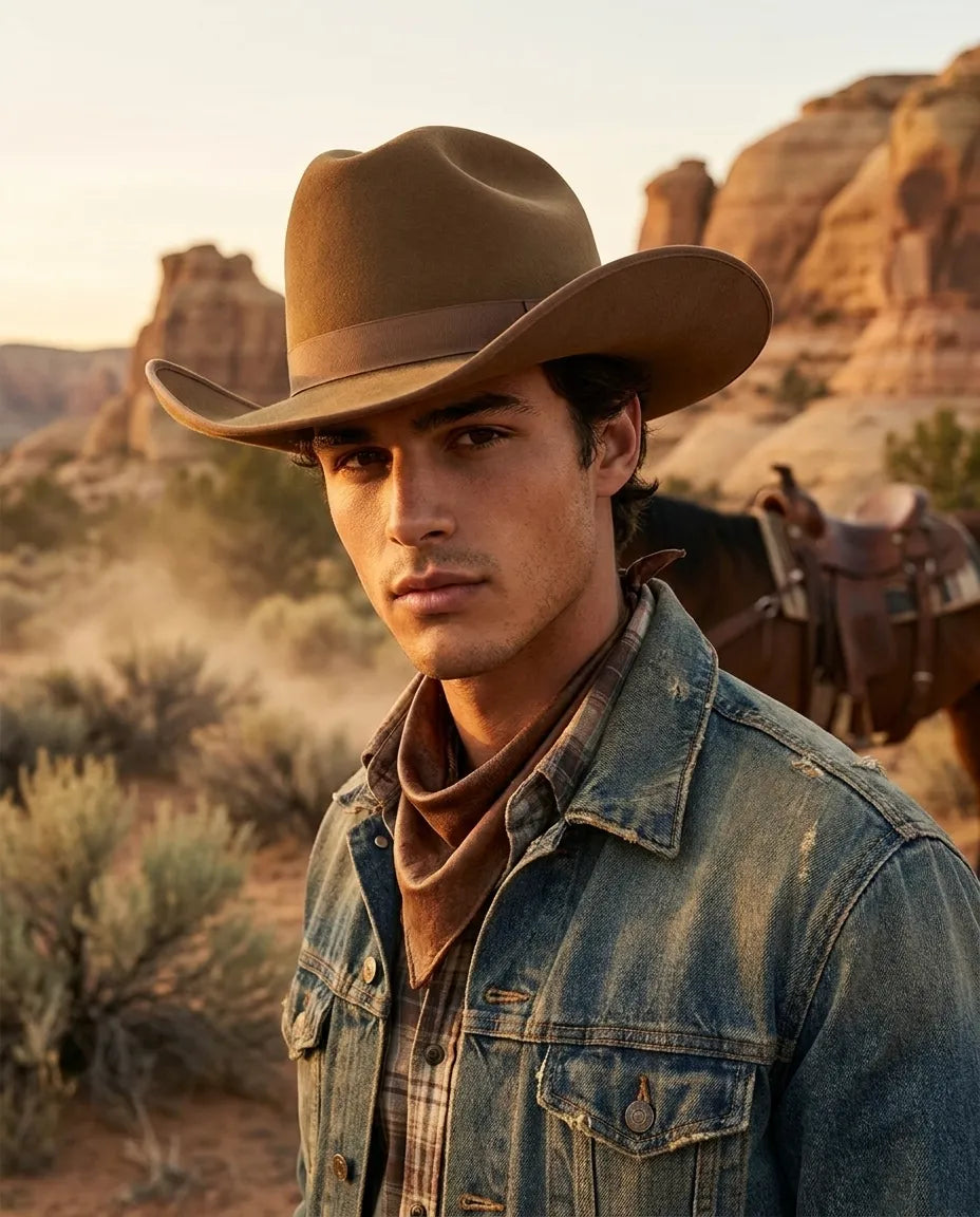 Brown Wool Felt Cattleman Western Cowboy Hat