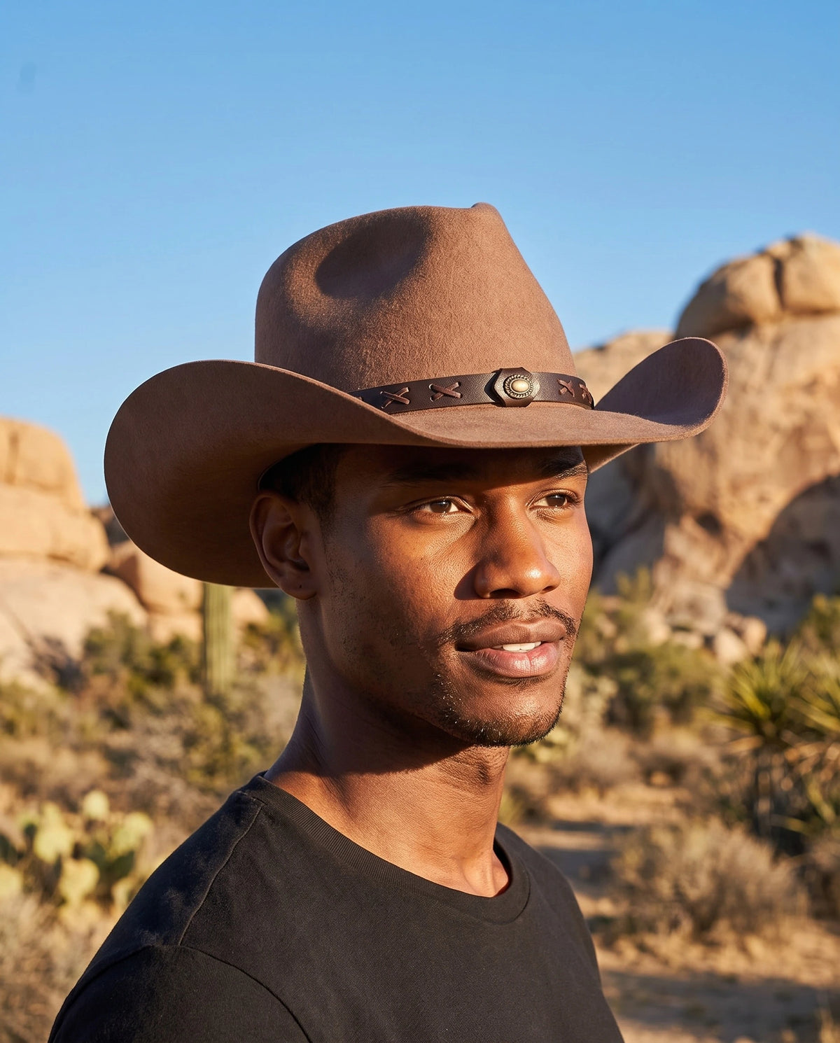 Brown Wool Felt Cowboy Hat