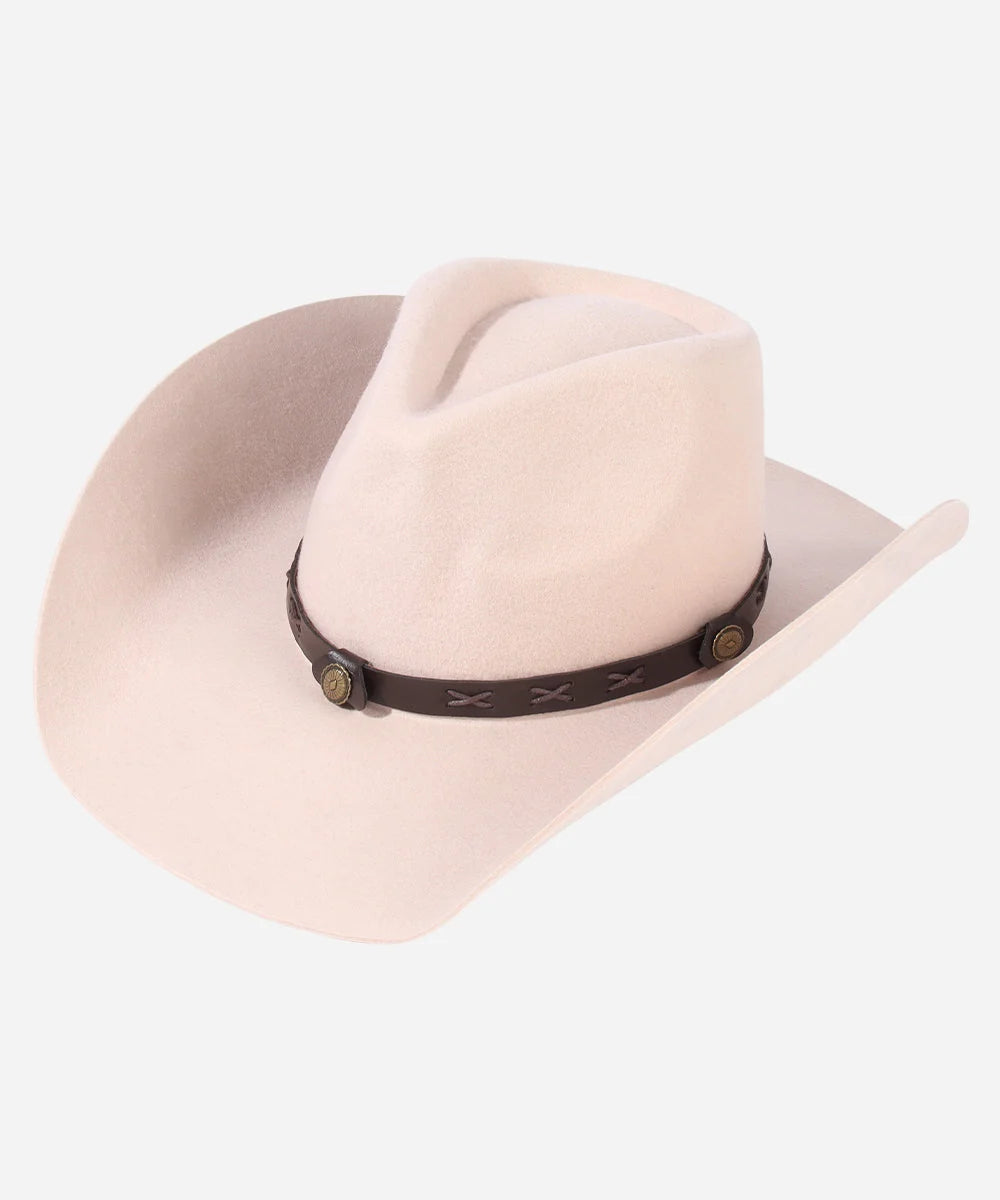 Crest Pinched Crown Wool Felt Cap