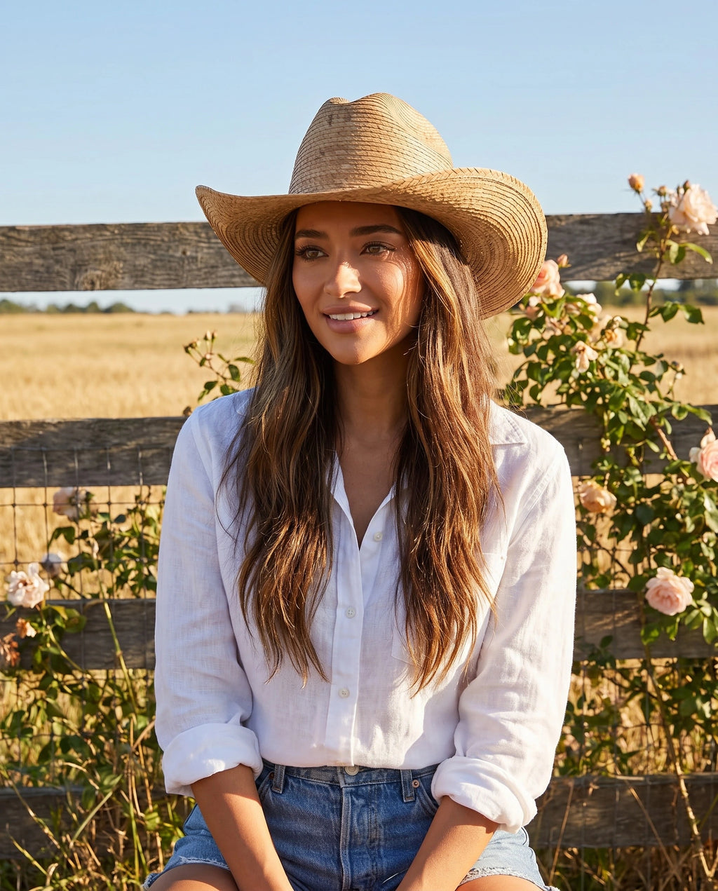 Brown Dustline Straw Western Hat