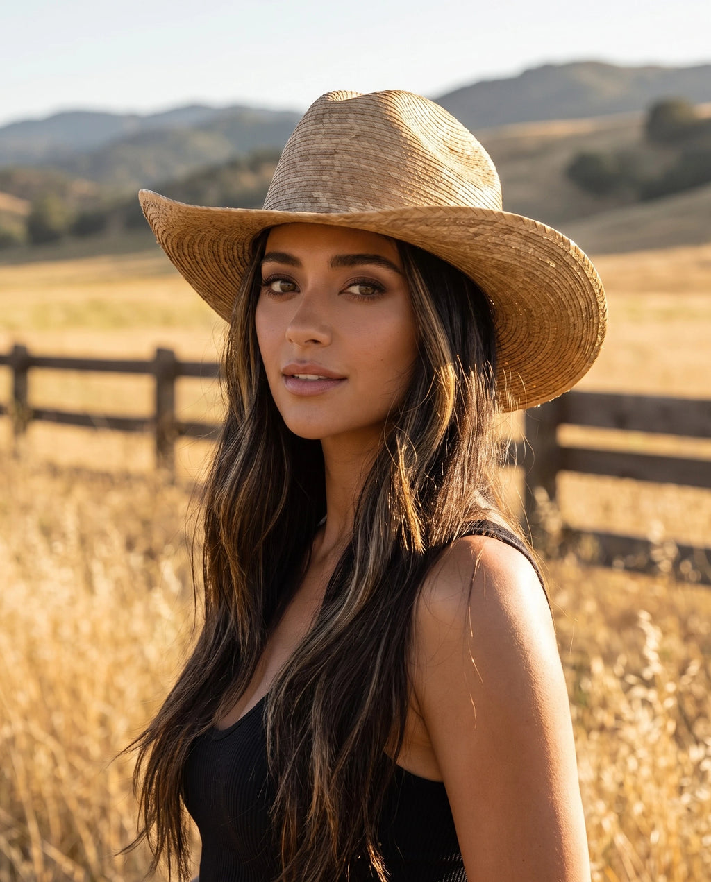 Brown Dustline Straw Western Hat