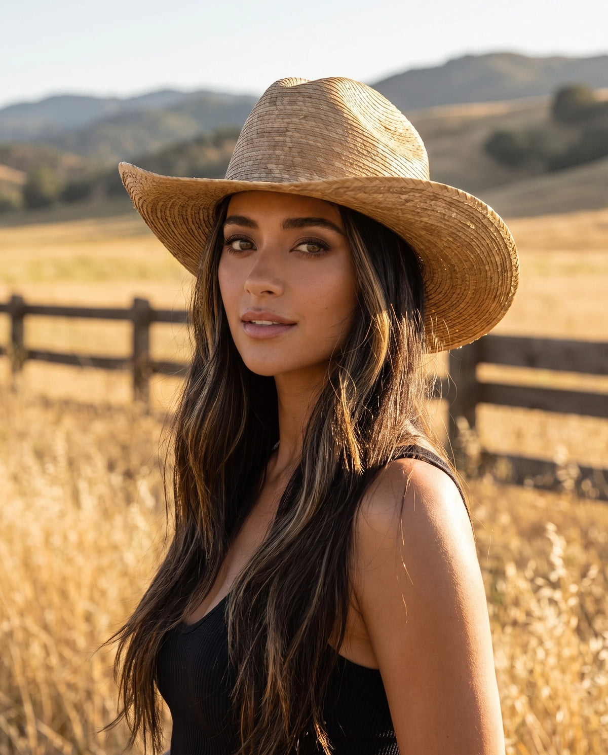 Brown Dustline Straw Western Hat