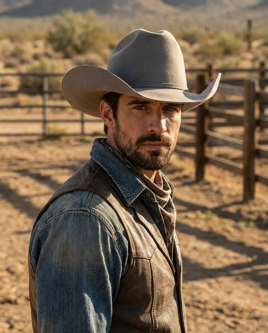 Grey James Dean Wool Felt Western Hat
