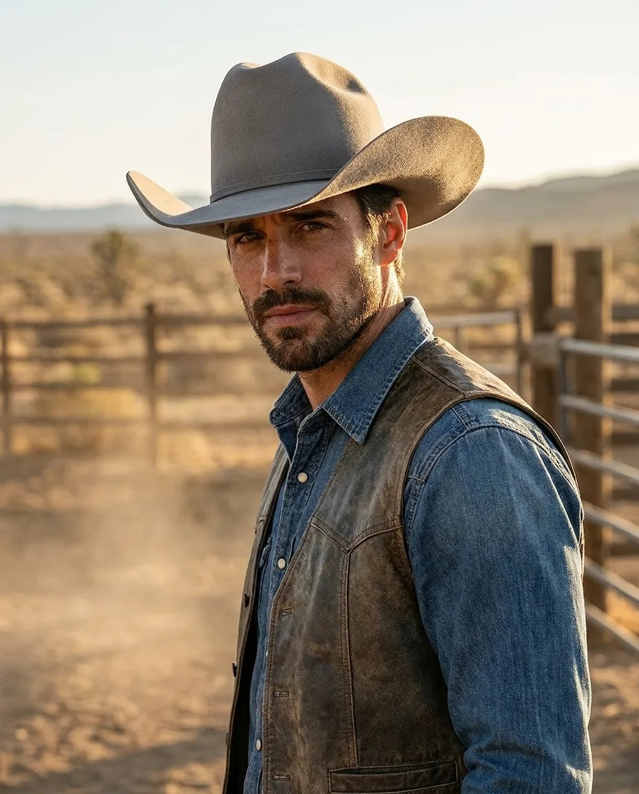 Grey James Dean Wool Felt Western Hat