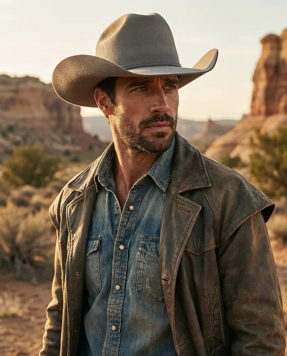 Grey James Dean Wool Felt Western Hat