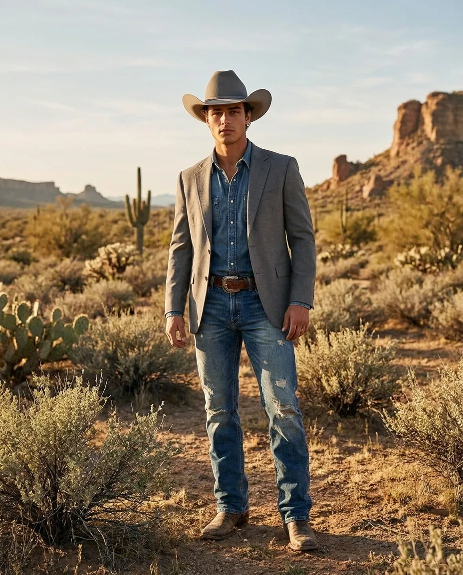 Jimmy Stewart Grey Western Cowboy Hat