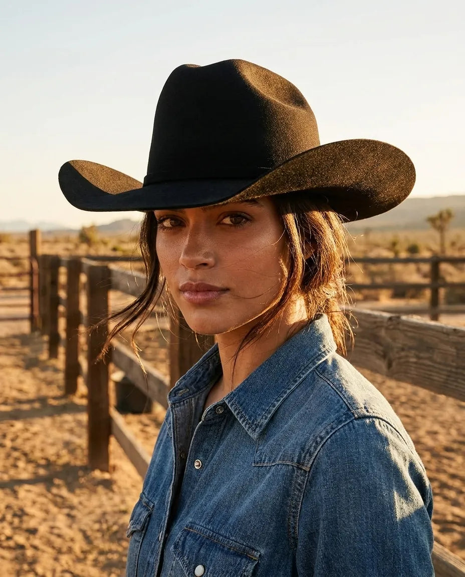 Matriarch Black Australian Wool Cattleman Cowboy Hat