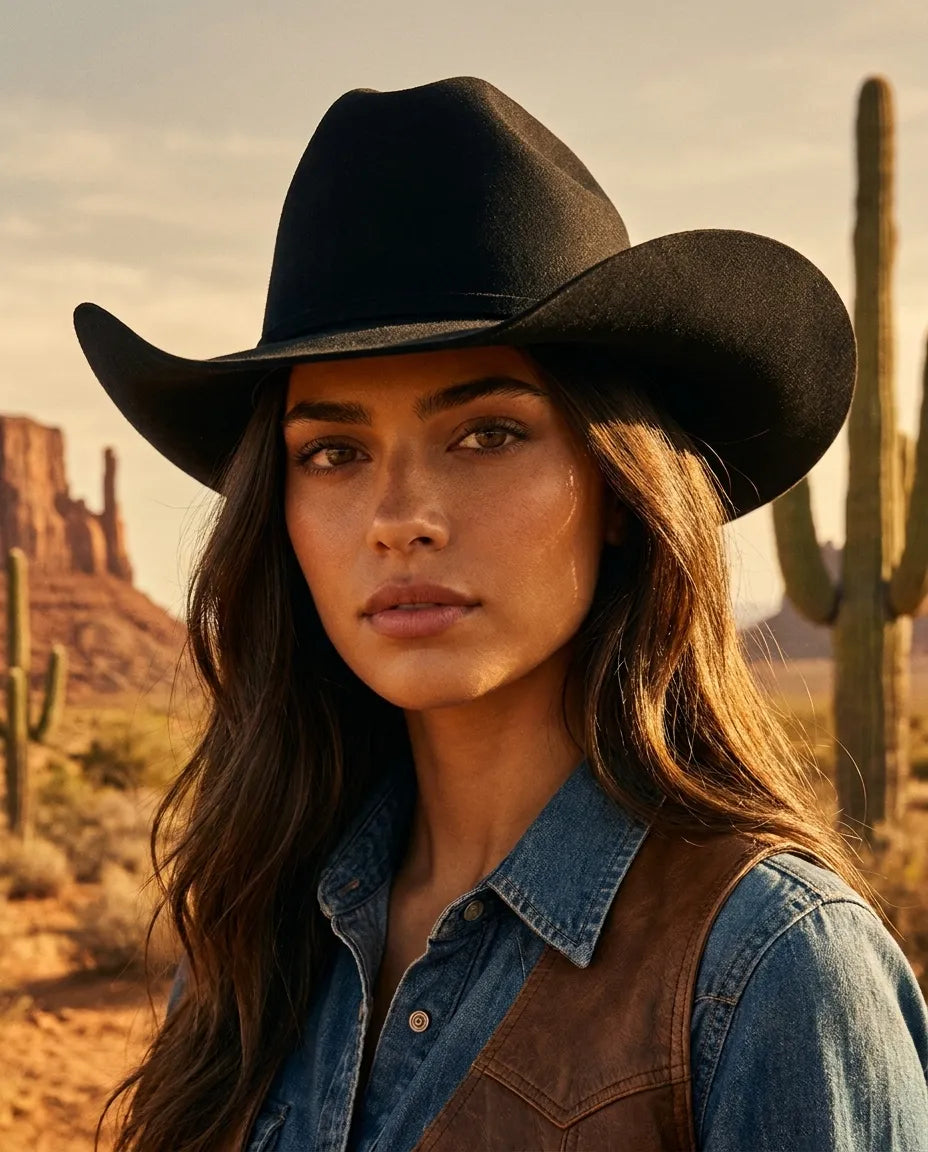 Matriarch Black Australian Wool Cattleman Cowboy Hat