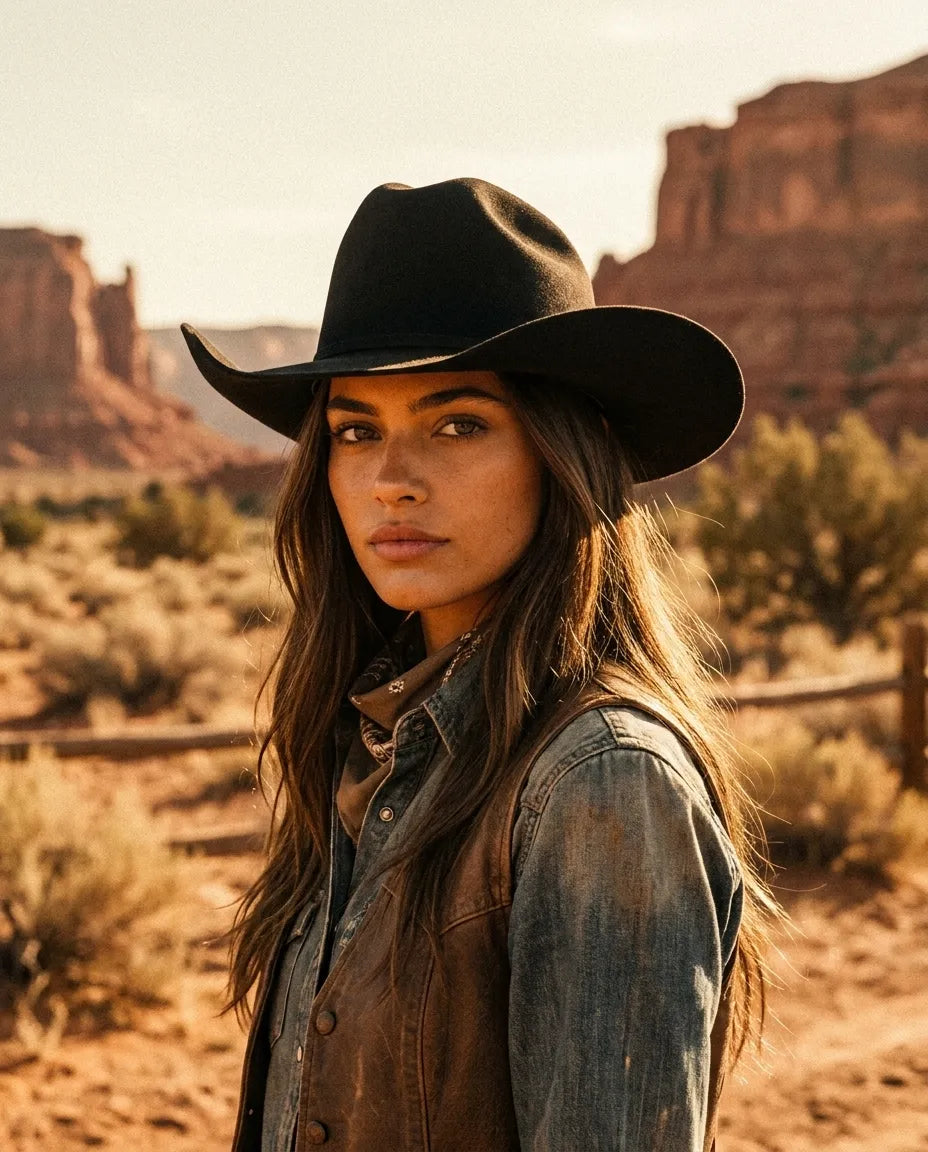 Matriarch Black Australian Wool Cattleman Cowboy Hat