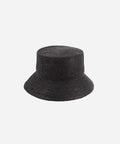 Solstice Packable Black Straw Hat Bucket