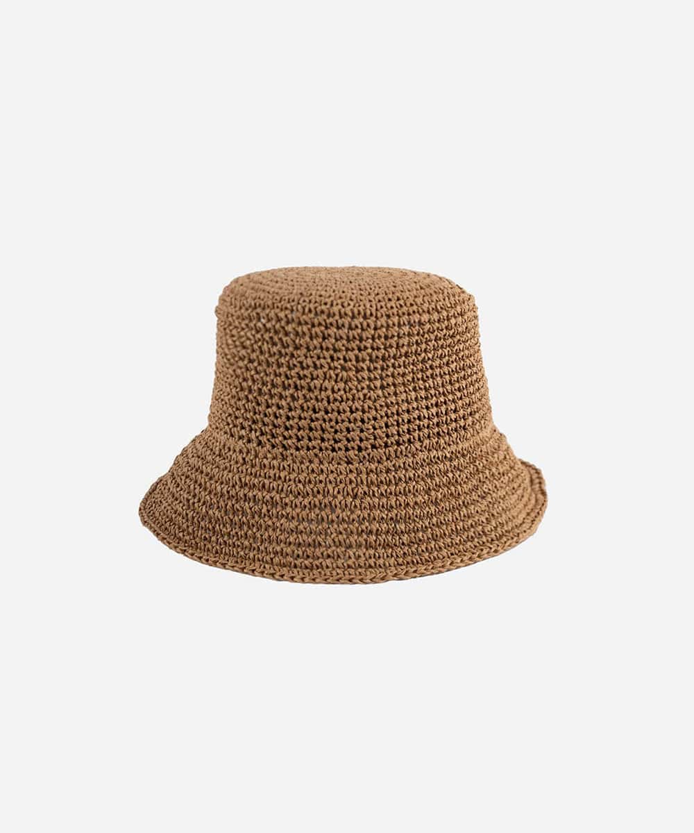 Bloom Packable Brown Straw Bucket Hat