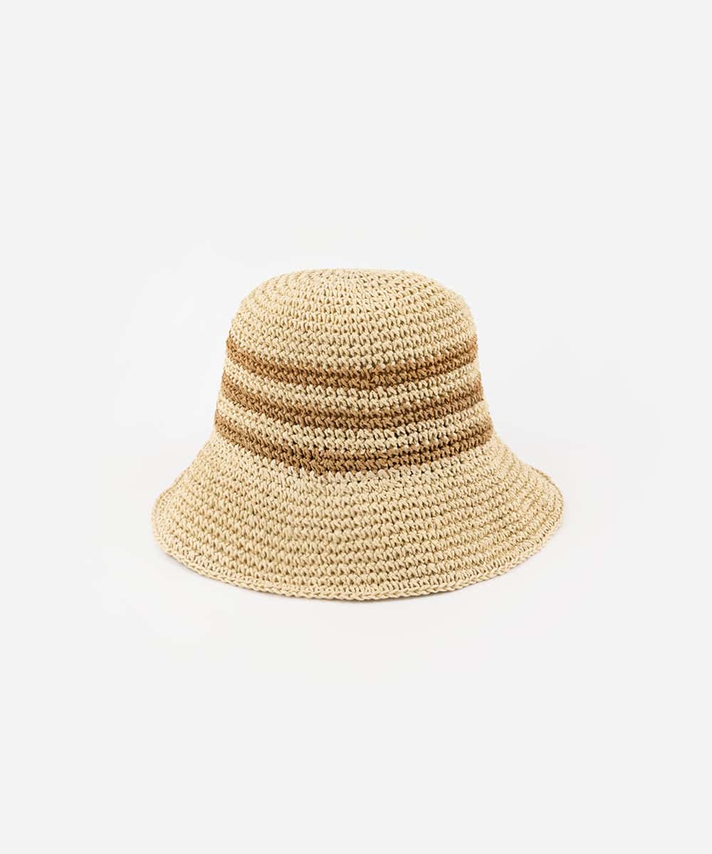 Beige Bloom Summer Straw Sun Bucket Hat