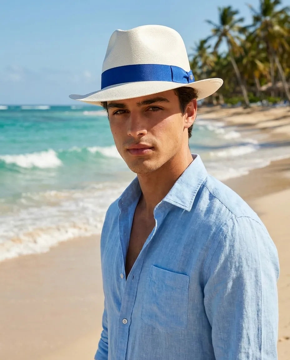 Classic Gatsby White Straw Panama Hat
