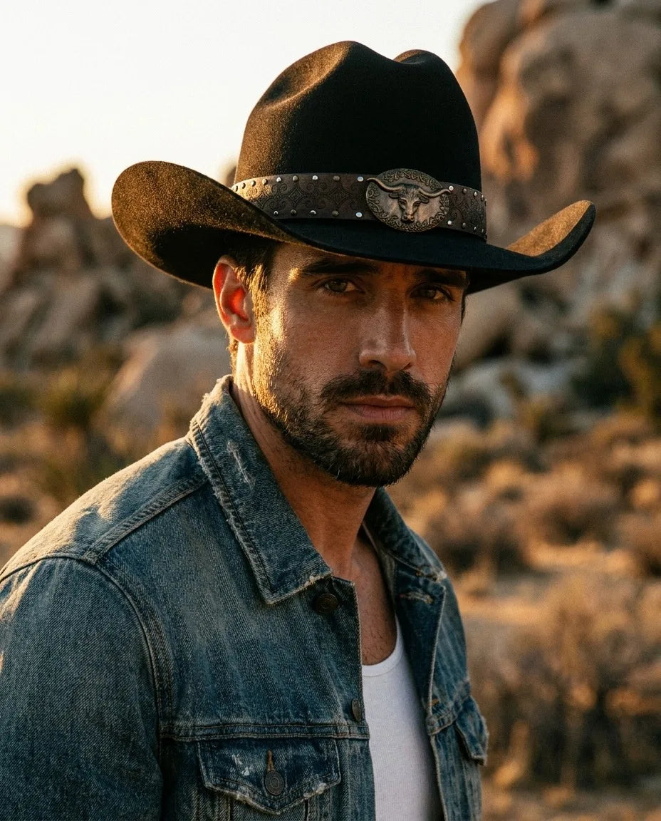 Tibetan style Wool Western Cowboy Cap