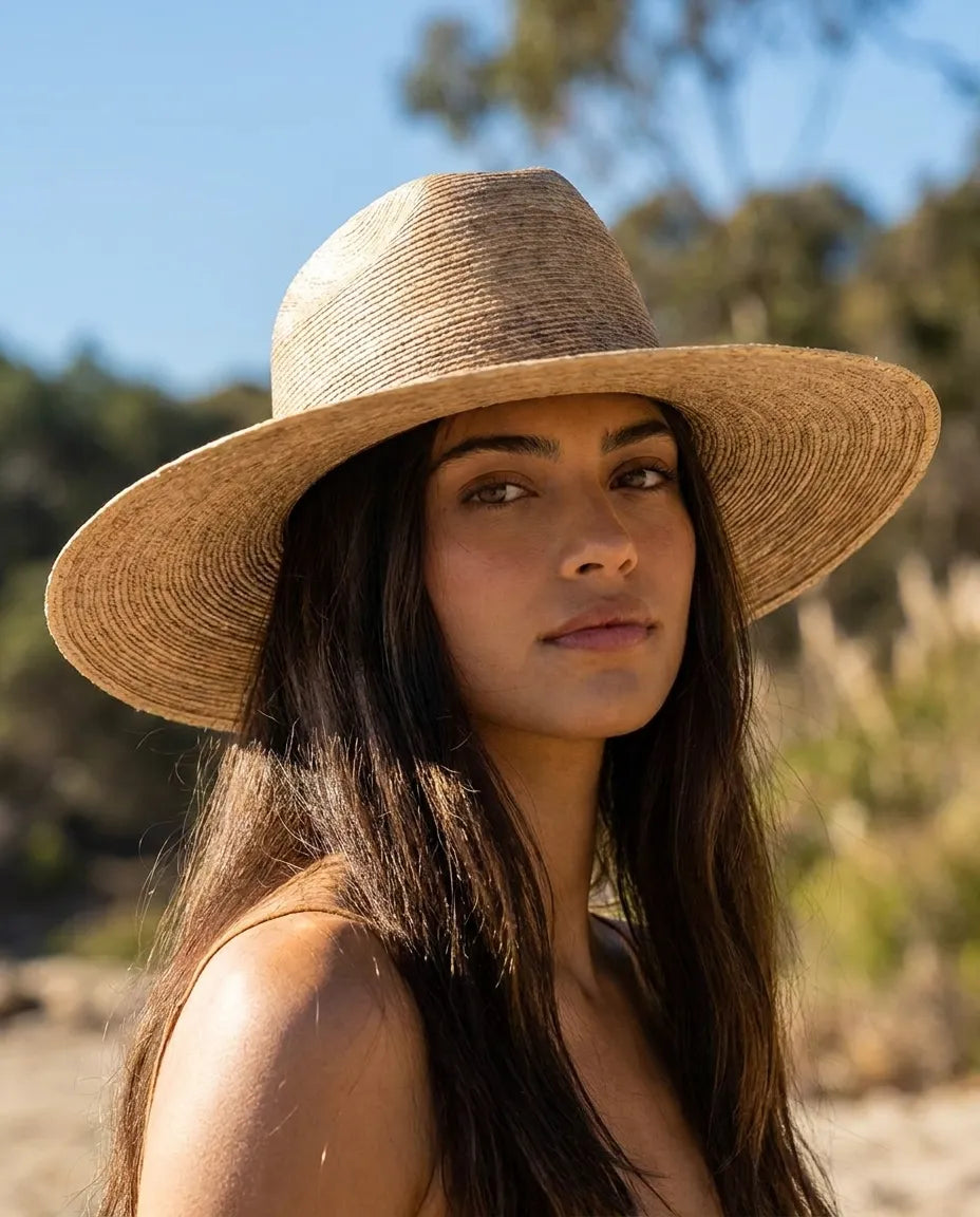 Handmade Wide Brim Palm Leaf Cowboy Hat