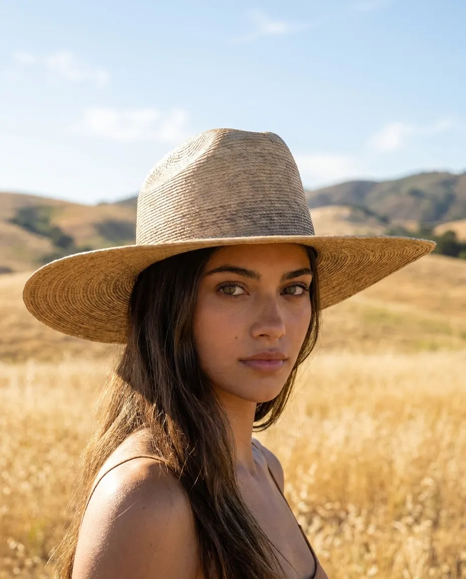 Handmade Wide Brim Palm Leaf Cowboy Hat