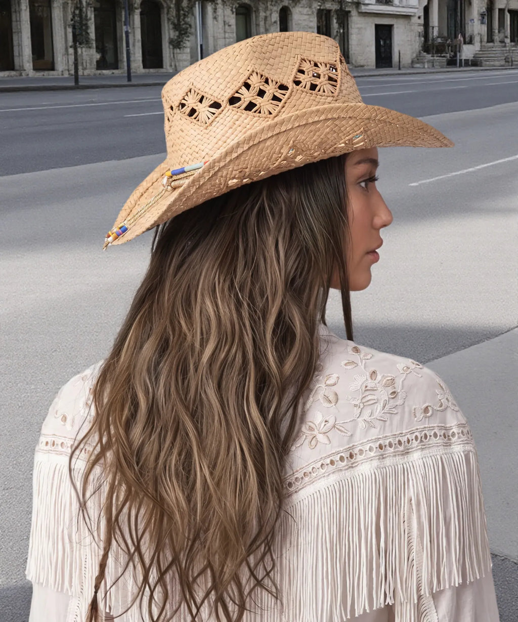 Summer Raffia Straw Cowboy Hat