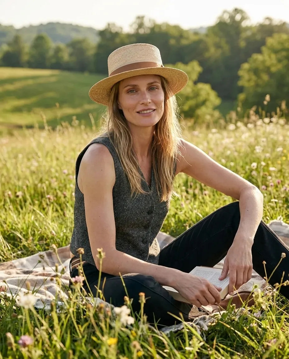 Women Summer Palm Leaf Straw Hat